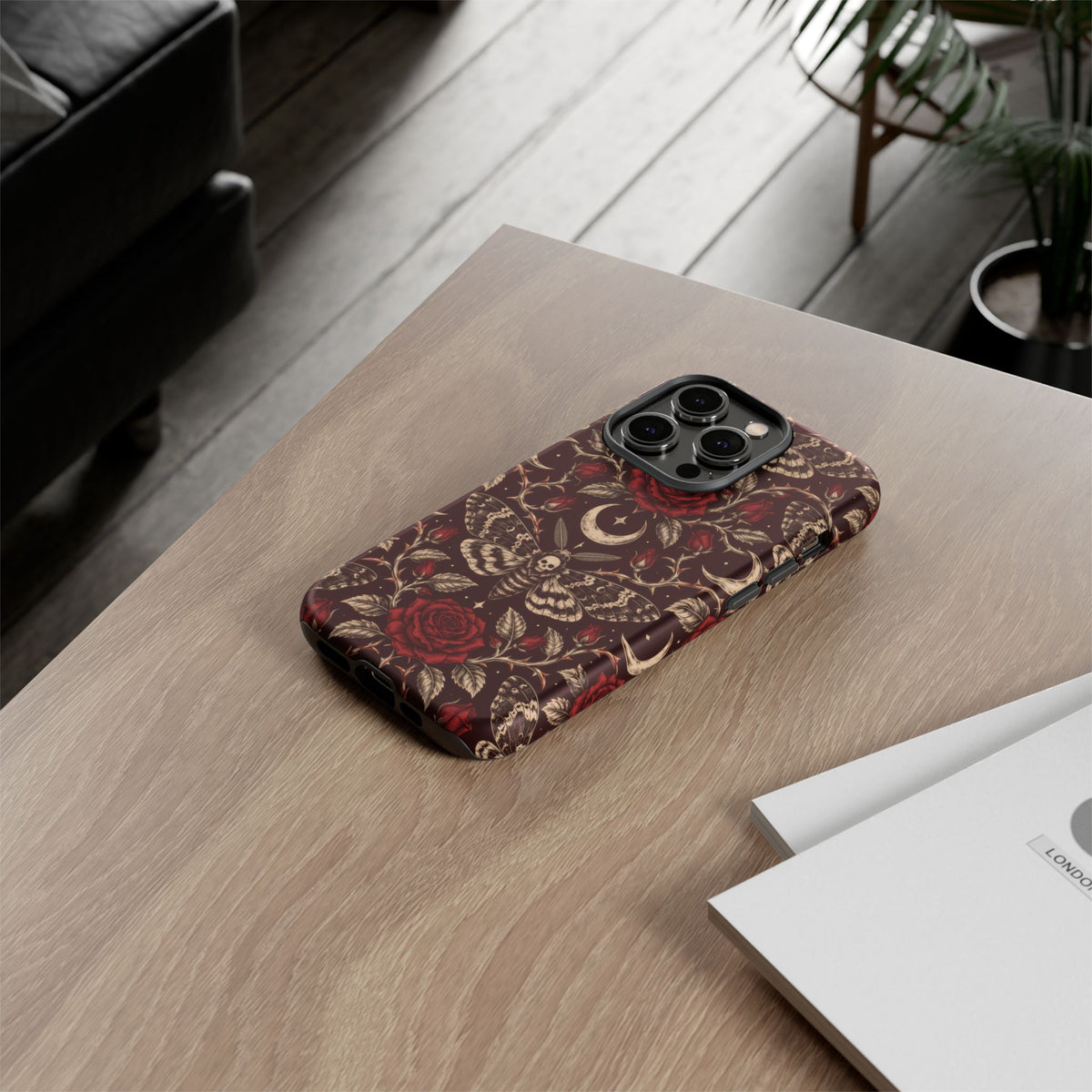 Velvet Moth Masquerade iPhone Tough Case | gothic moth