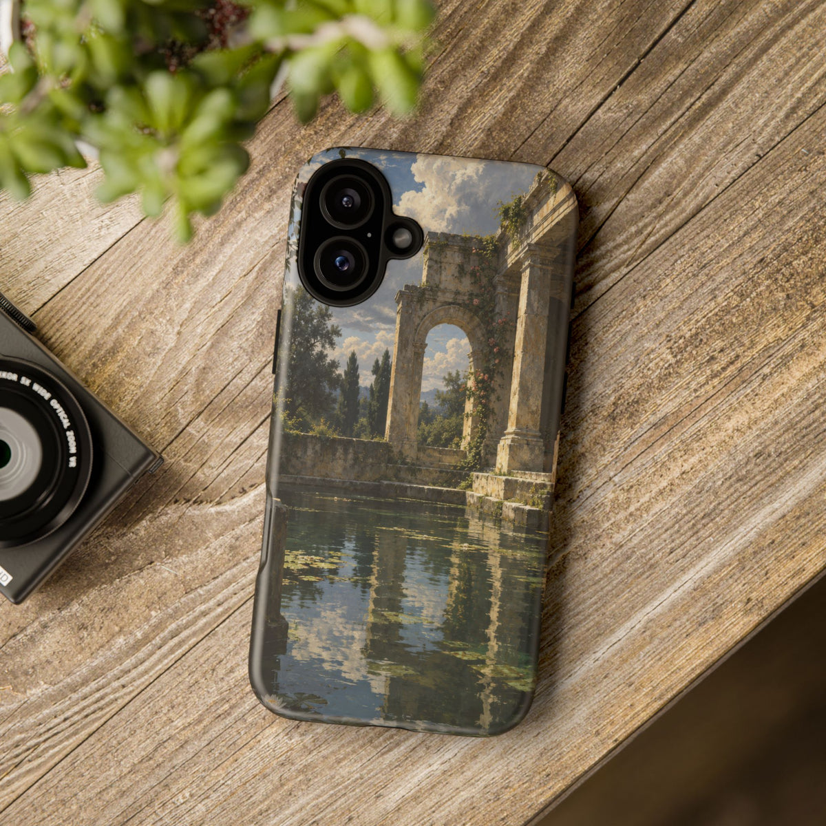 The Flooded Court iPhone Tough Case | Ancient Garden Landscape