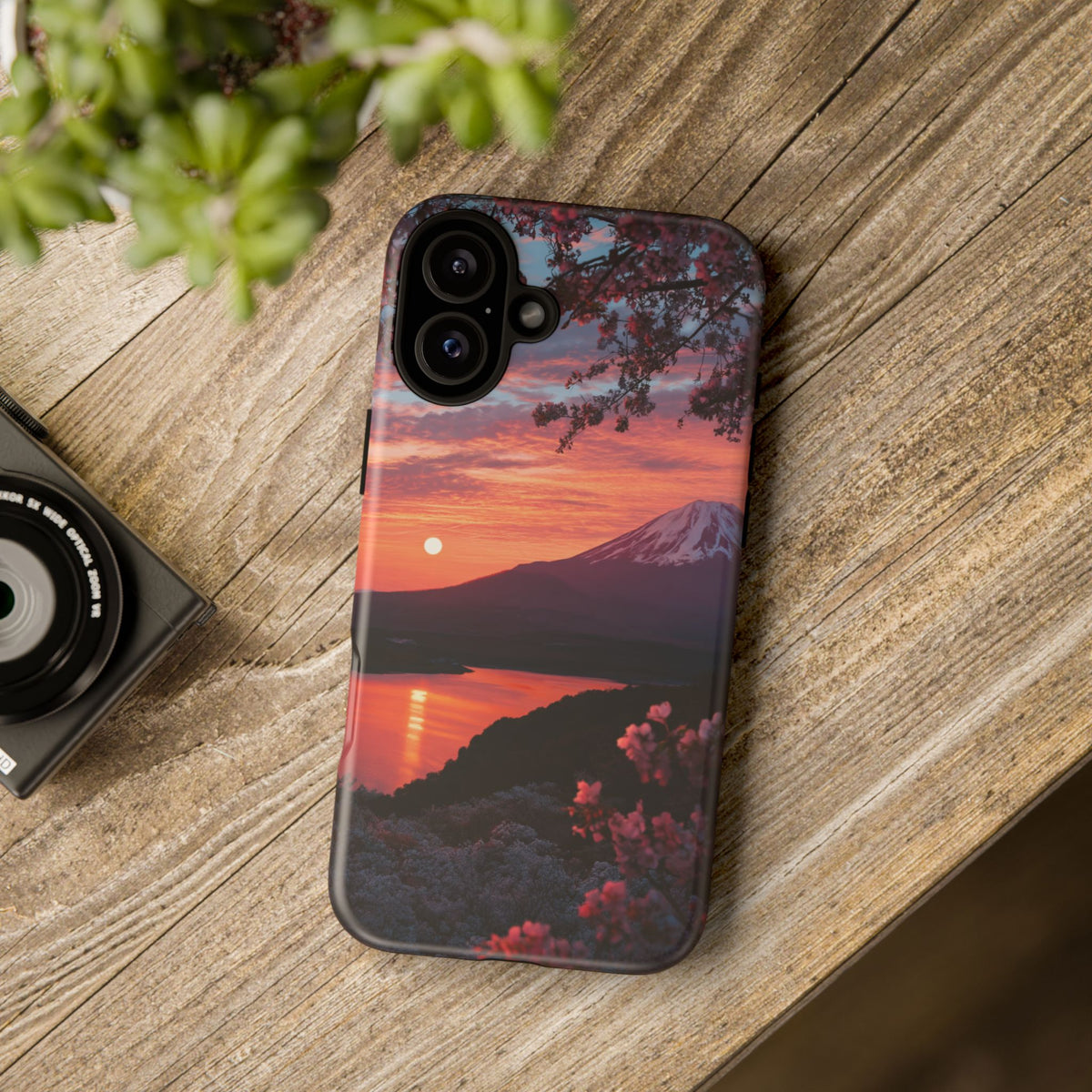 Fuji Moonlit Sakura iPhone Tough Phone Case