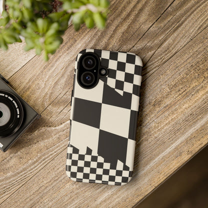 Check Shift iPhone Tough Case | Black & White Checkerboard