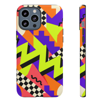 Acid Arcade iPhone Tough Case | Bright Retro Geometry