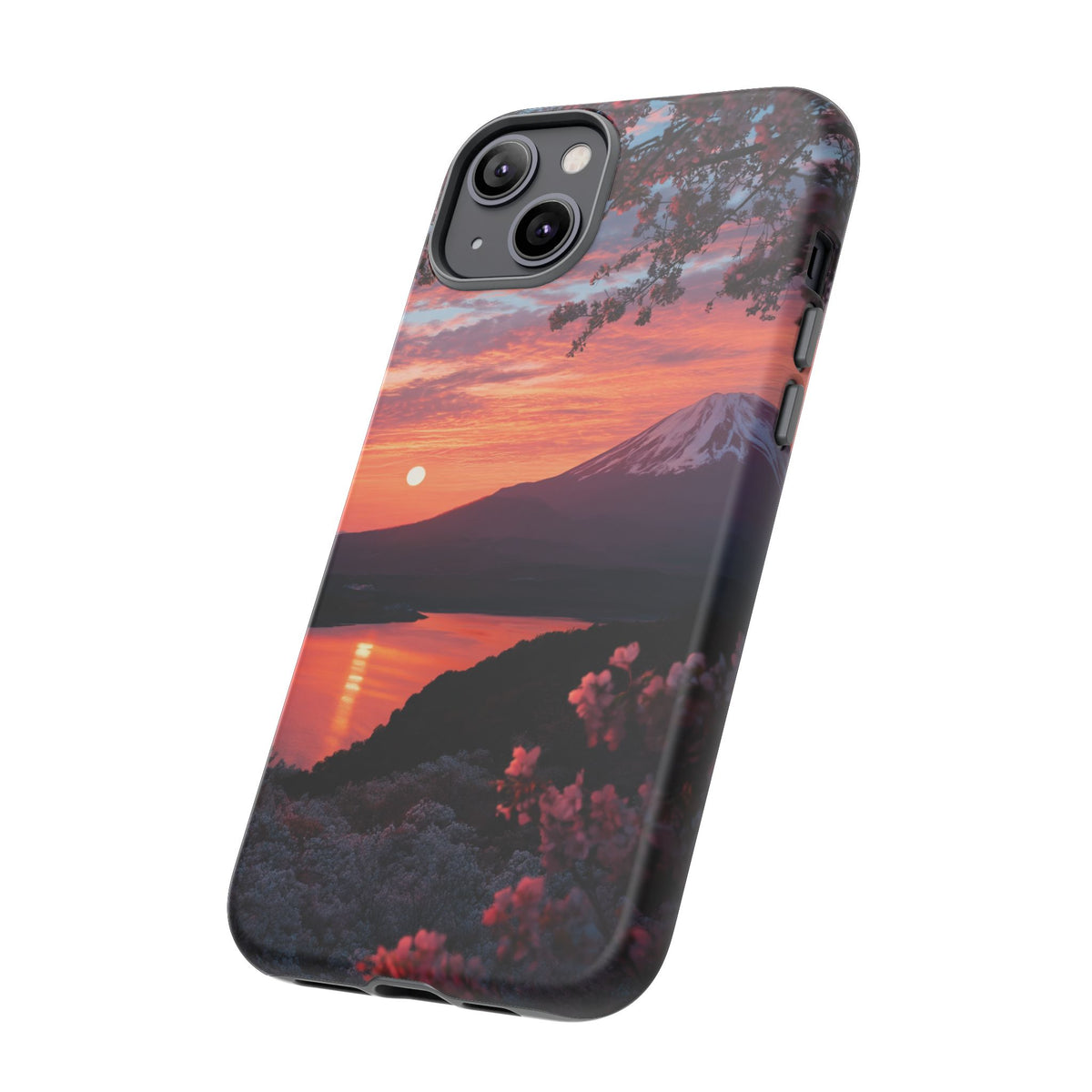 Fuji Moonlit Sakura iPhone Tough Phone Case