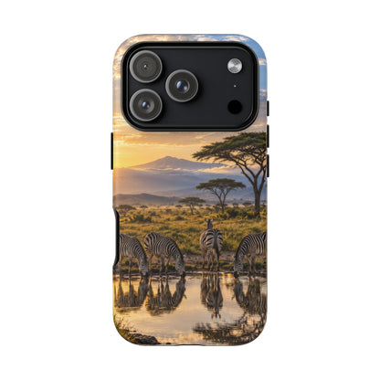Zebra Water Mirror iPhone Tough Case | zebra safari