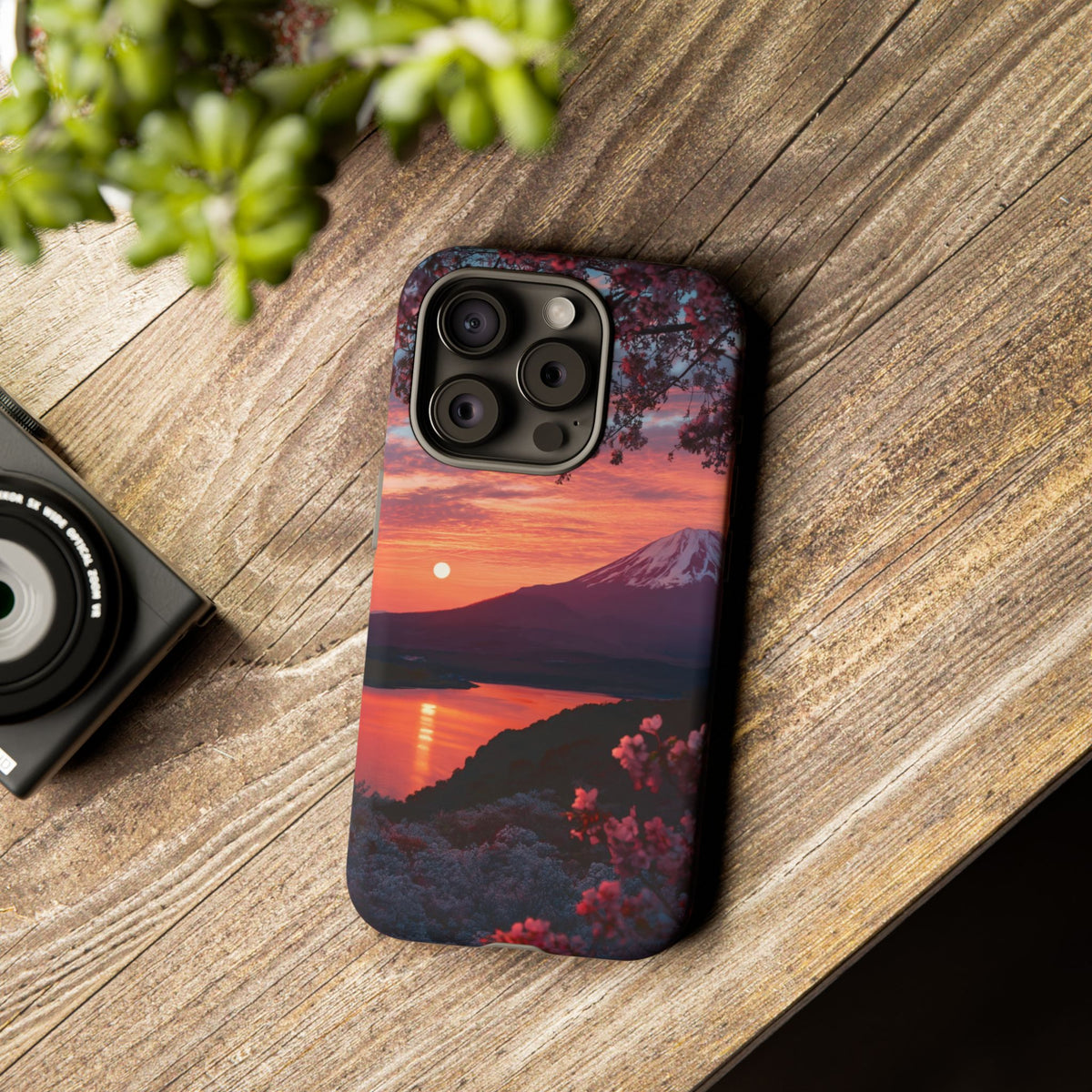 Fuji Moonlit Sakura iPhone Tough Phone Case