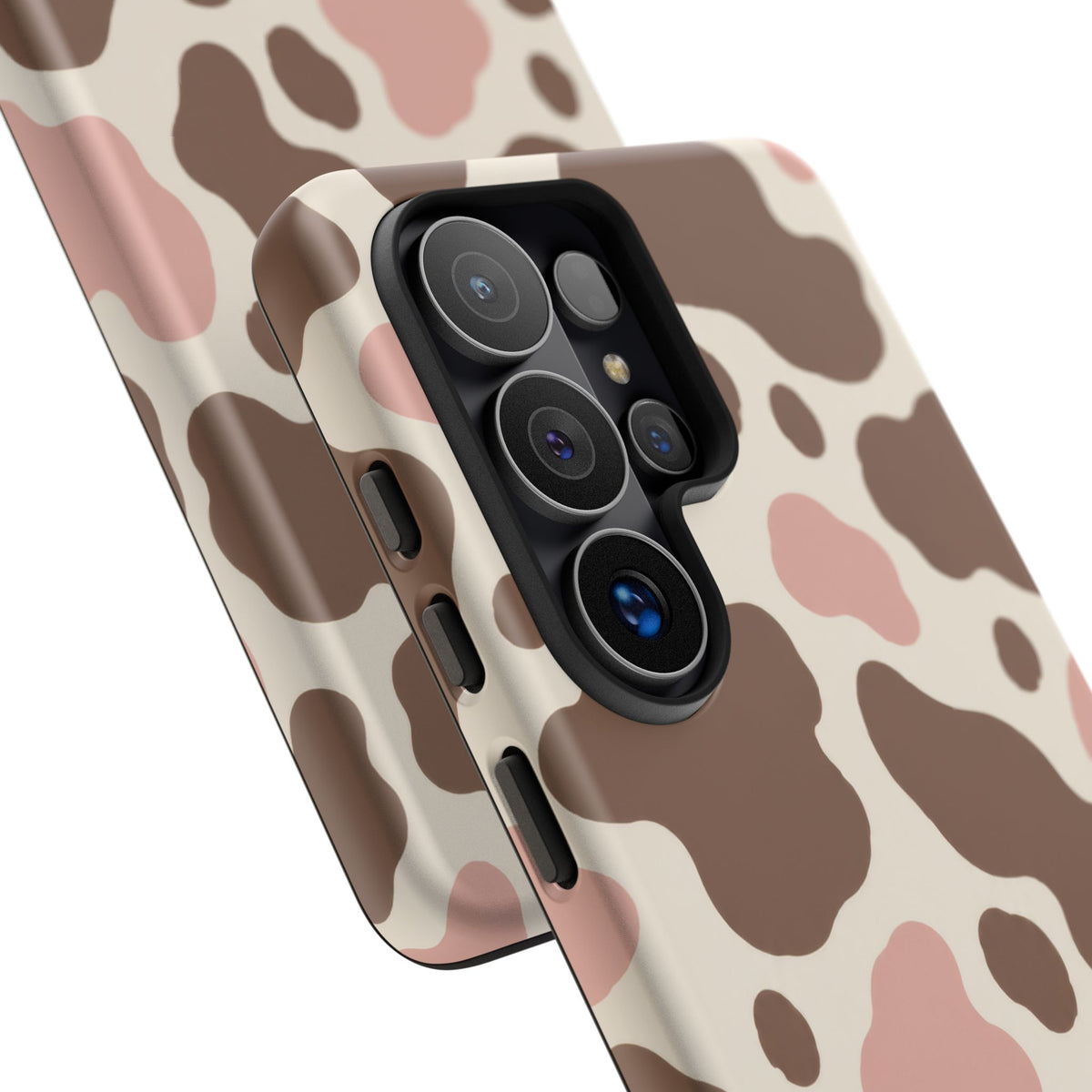 Mocha Blush Samsung Galaxy Tough Case | Brown & Pink Cow Print