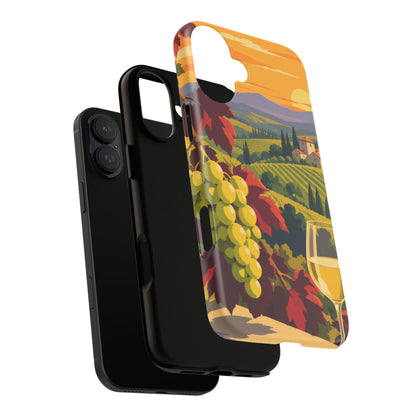 Wine & Grapes — Golden Vintage iPhone Tough Case | wine grapes
