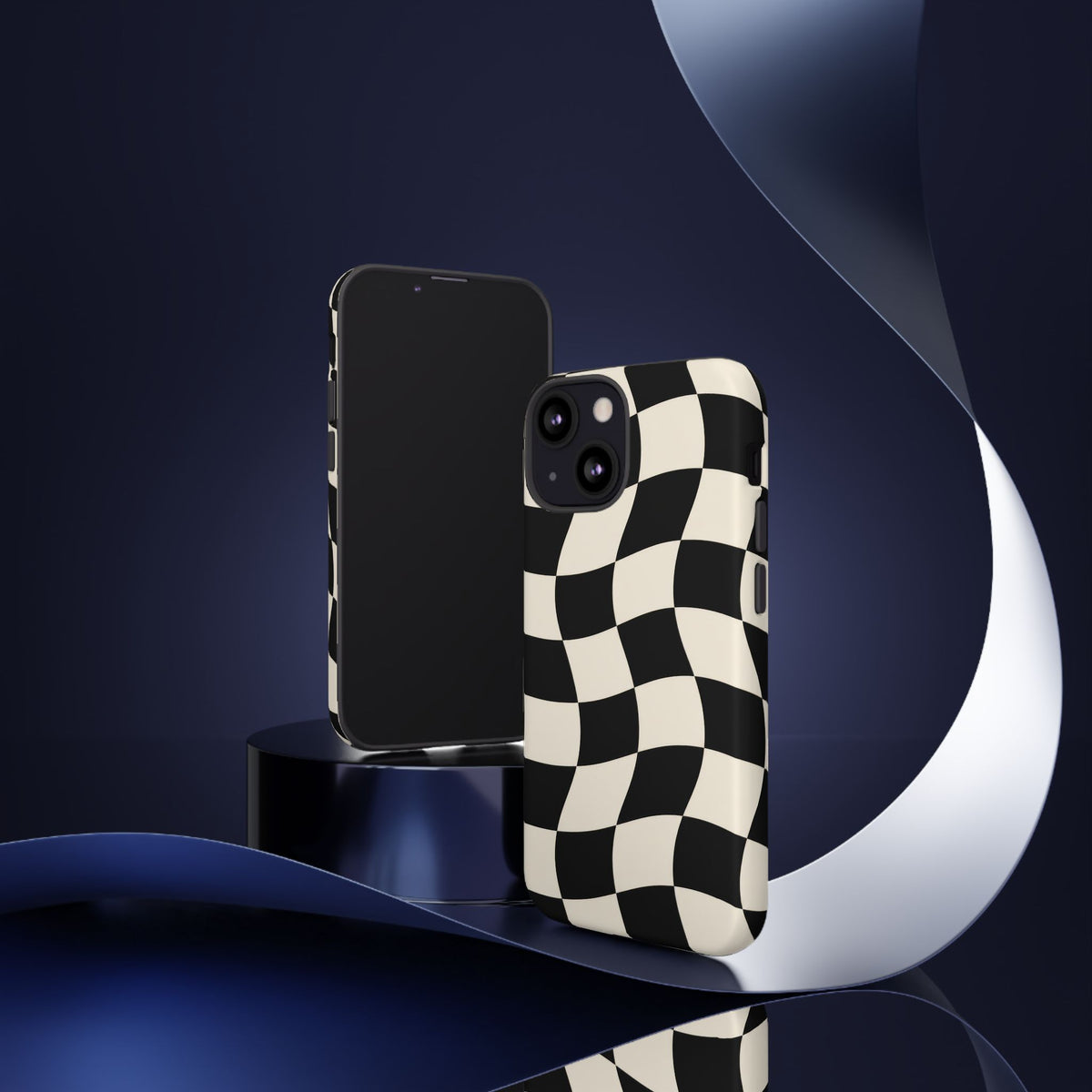 Liquid Check iPhone Tough Case | Wavy Checkerboard