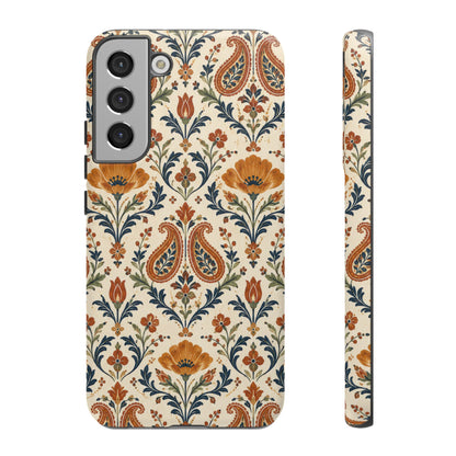 Terracotta Arabesque Samsung Galaxy Tough Case | Terracotta Floral Paisley