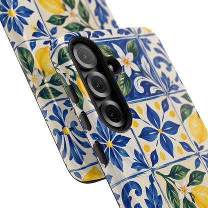 Blue Lemon Tile Samsung Galaxy Tough Case | Azulejo Orchard