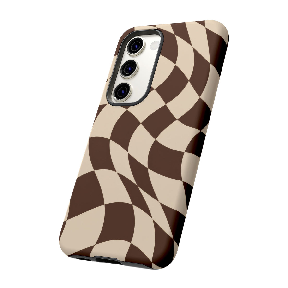 Espresso Wave Samsung Galaxy Tough Case | brown checkerboard