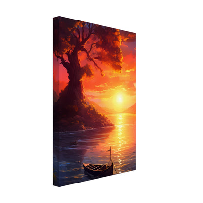 Canvas Wall Art - Solitary Sunset Serenade