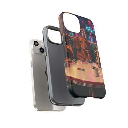 All-Night Aces iPhone Tough Case | dachshund poker
