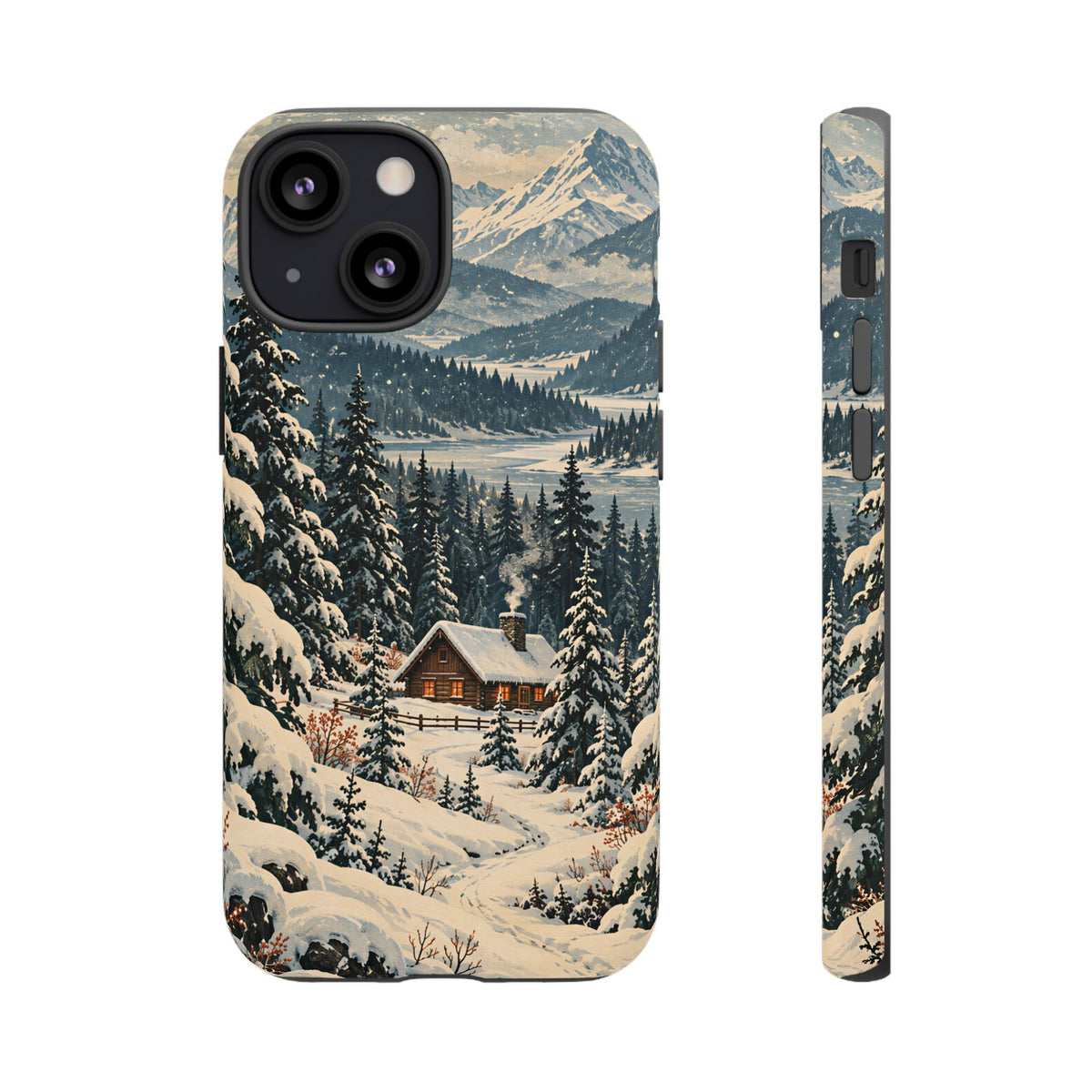 Vintage Winter Cabin Tough Phone Case