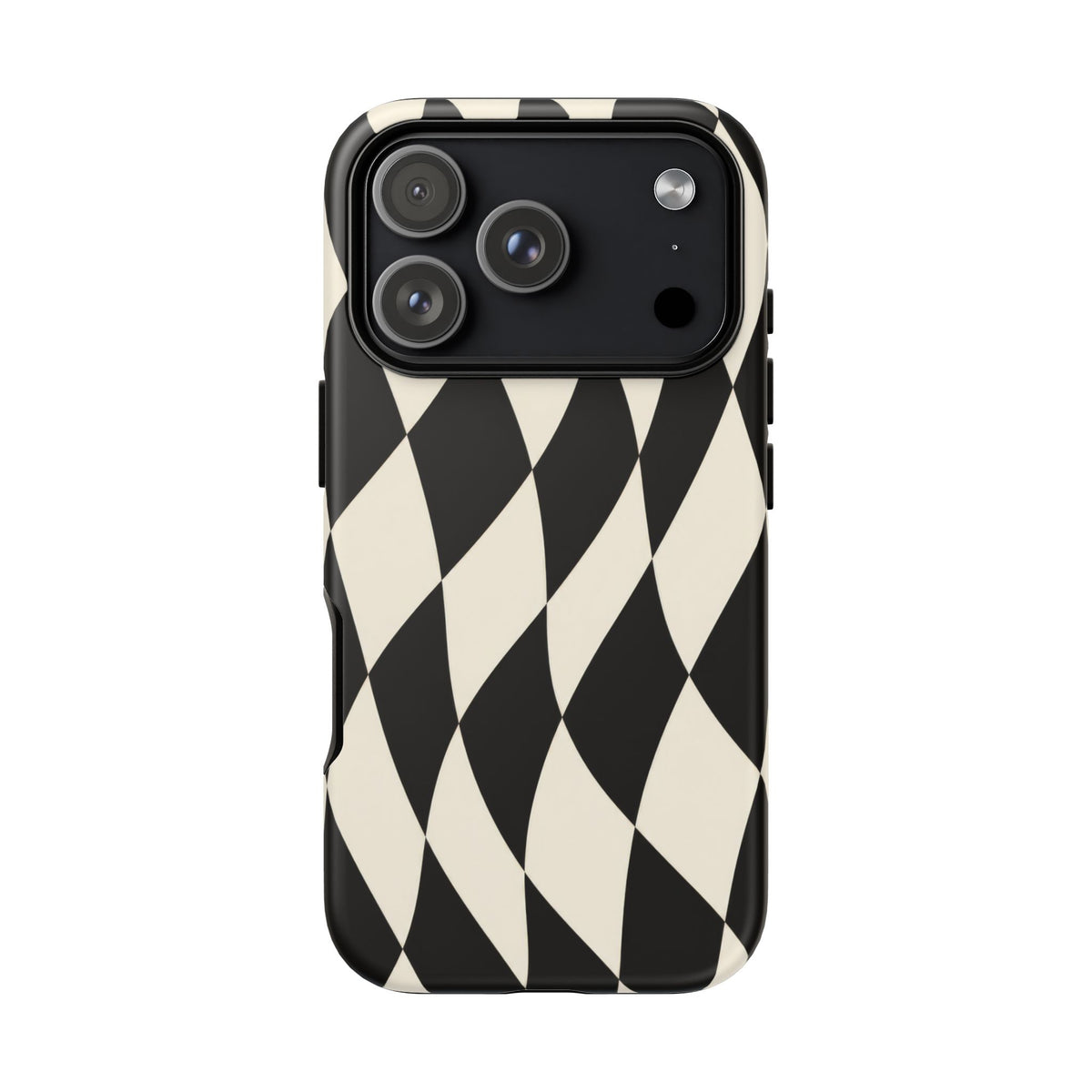 Harlequin Sway iPhone Tough Case | Black & White Harlequin