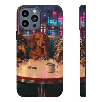 All-Night Aces iPhone Tough Case | dachshund poker
