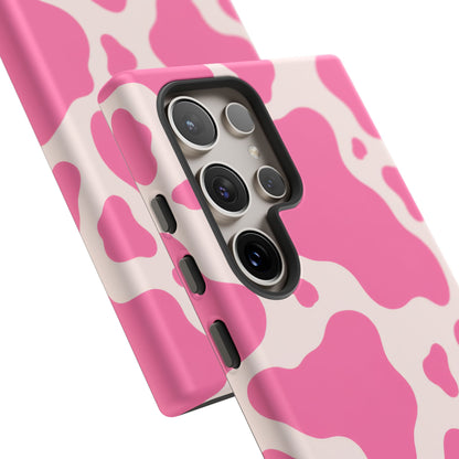 Strawberry Milk Samsung Galaxy Tough Case | Pink Cow Print