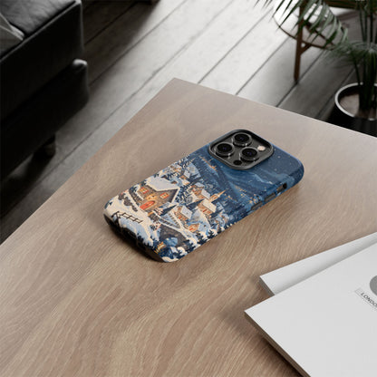 Snowfall on Juniper Lane iPhone Tough Case | christmas village