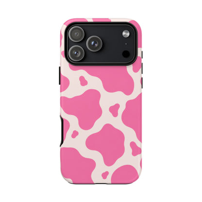 Strawberry Milk iPhone Tough Case | Pink Cow Print