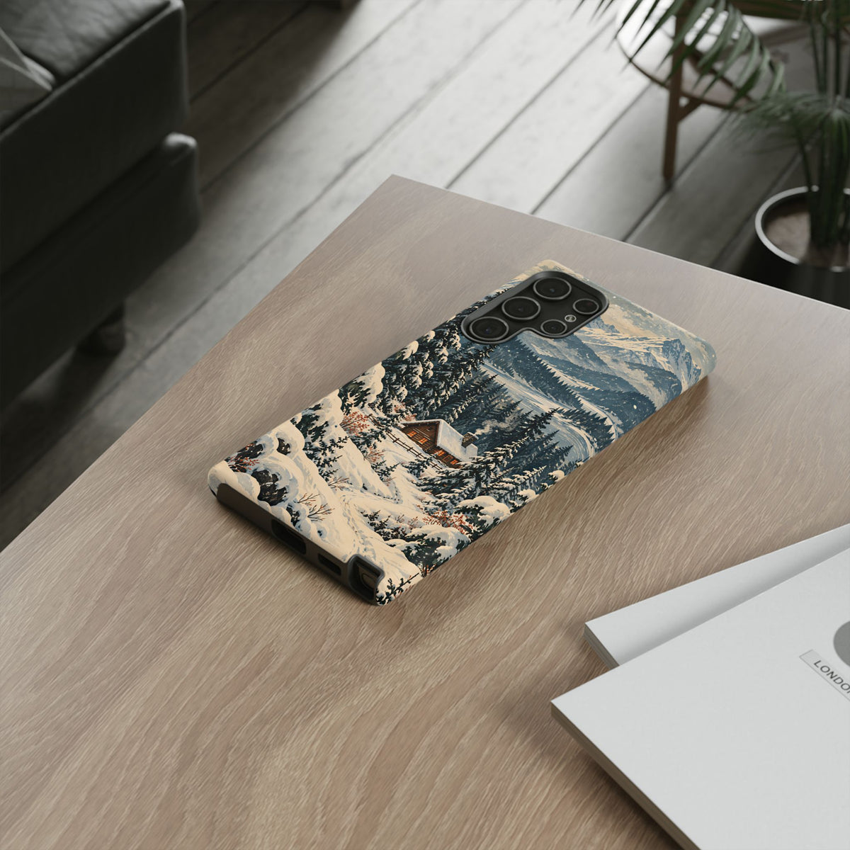 Vintage Winter Cabin Tough Phone Case