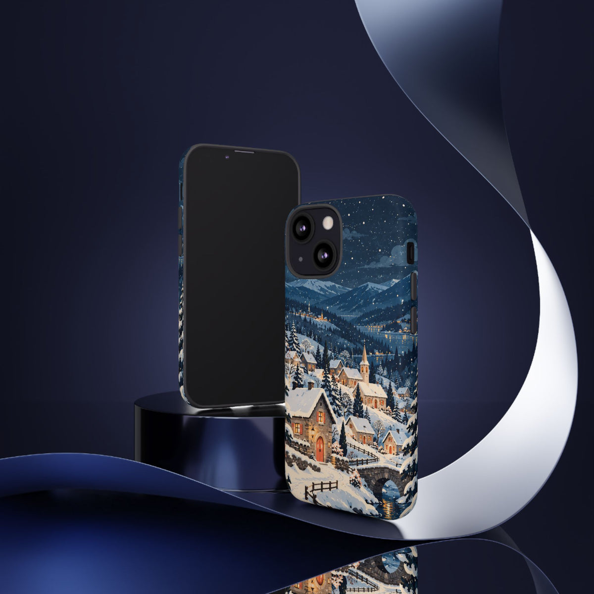 Snowfall on Juniper Lane iPhone Tough Case | christmas village