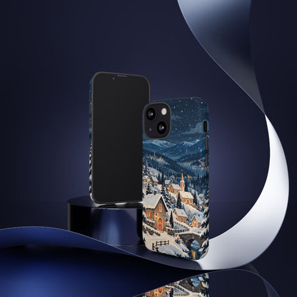 Snowfall on Juniper Lane iPhone Tough Case | christmas village