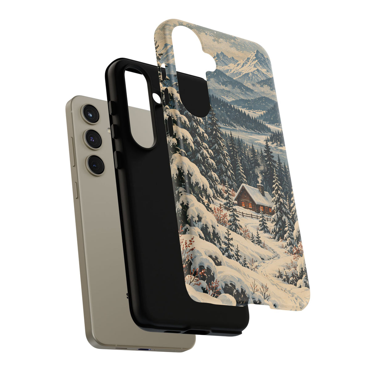 Vintage Winter Cabin Tough Phone Case