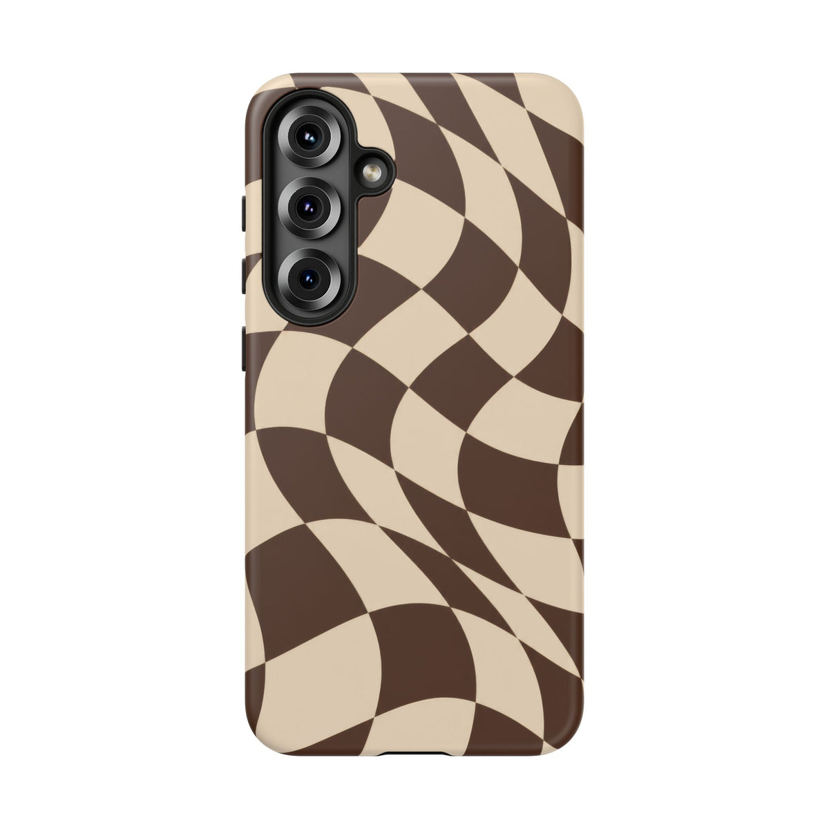 Espresso Wave Samsung Galaxy Tough Case | brown checkerboard