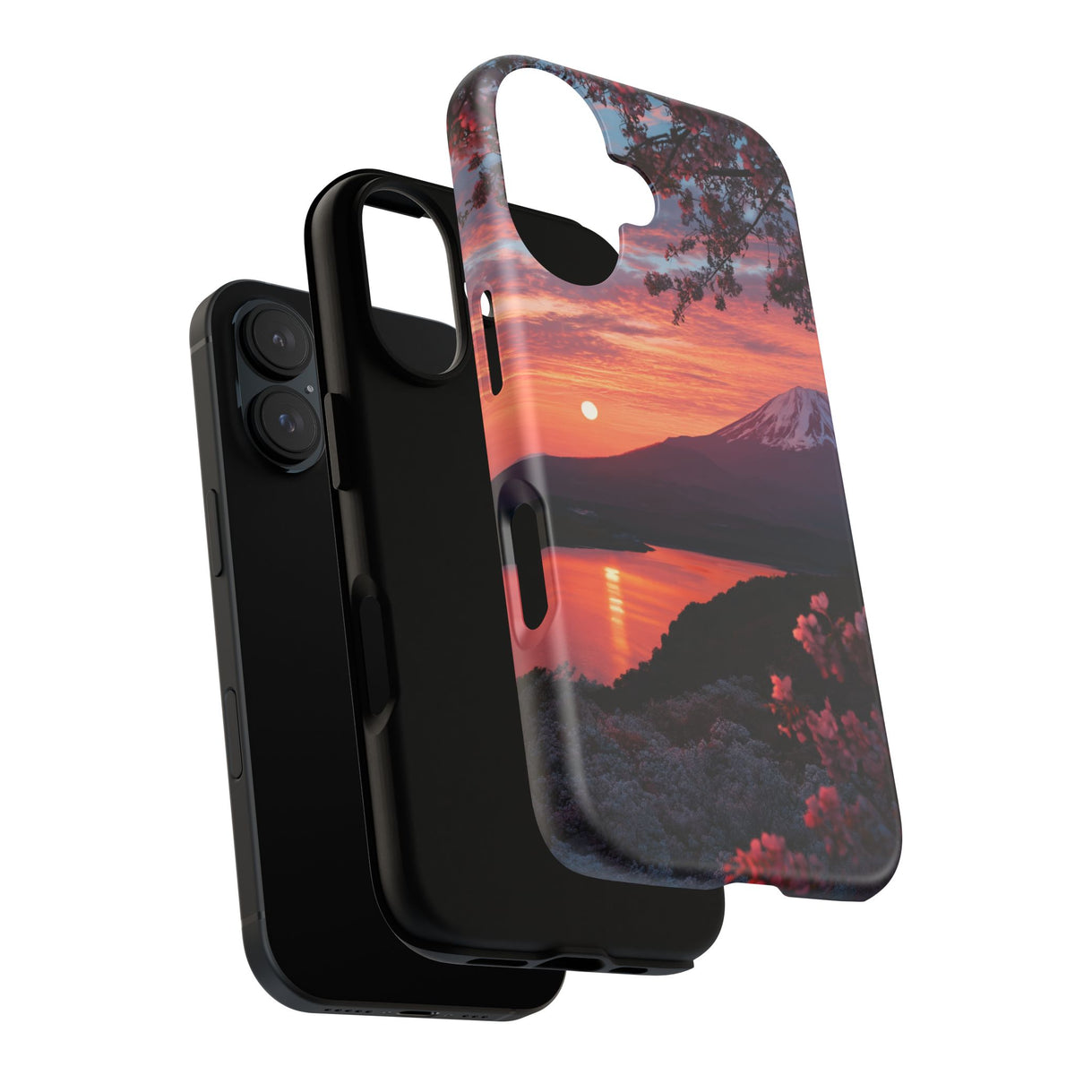 Fuji Moonlit Sakura iPhone Tough Phone Case