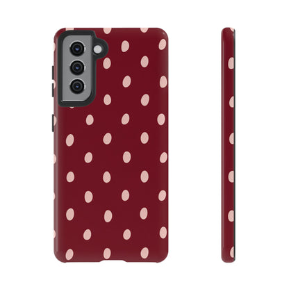 Burgundy Polka Dot Samsung Galaxy Tough Case | Mulberry Confetti