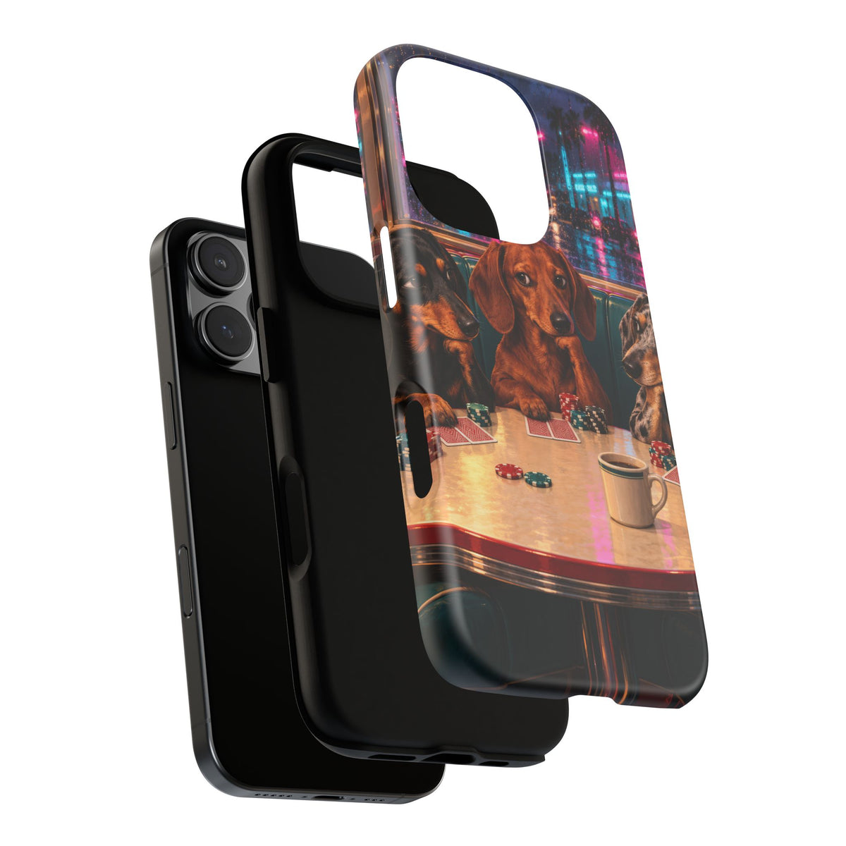 All-Night Aces iPhone Tough Case | dachshund poker
