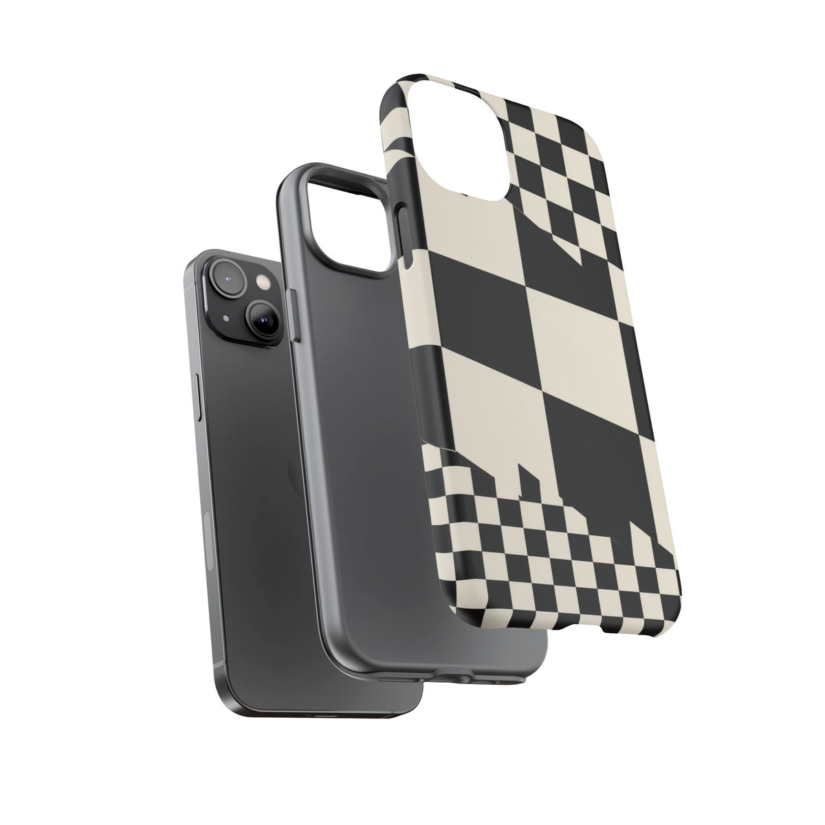 Check Shift iPhone Tough Case | Black & White Checkerboard