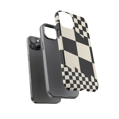 Check Shift iPhone Tough Case | Black & White Checkerboard
