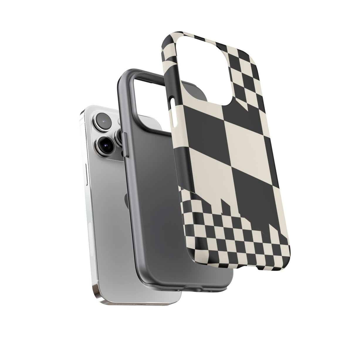 Check Shift iPhone Tough Case | Black & White Checkerboard