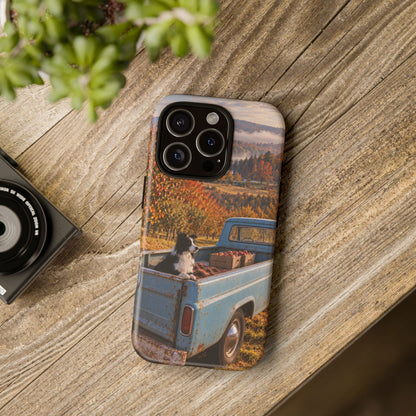 Blue Truck October iPhone Tough Case | border collie