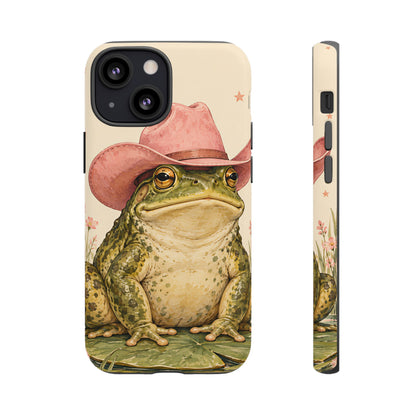 Cowboy Frog iPhone Tough Case | Pink Hat Bullfrog