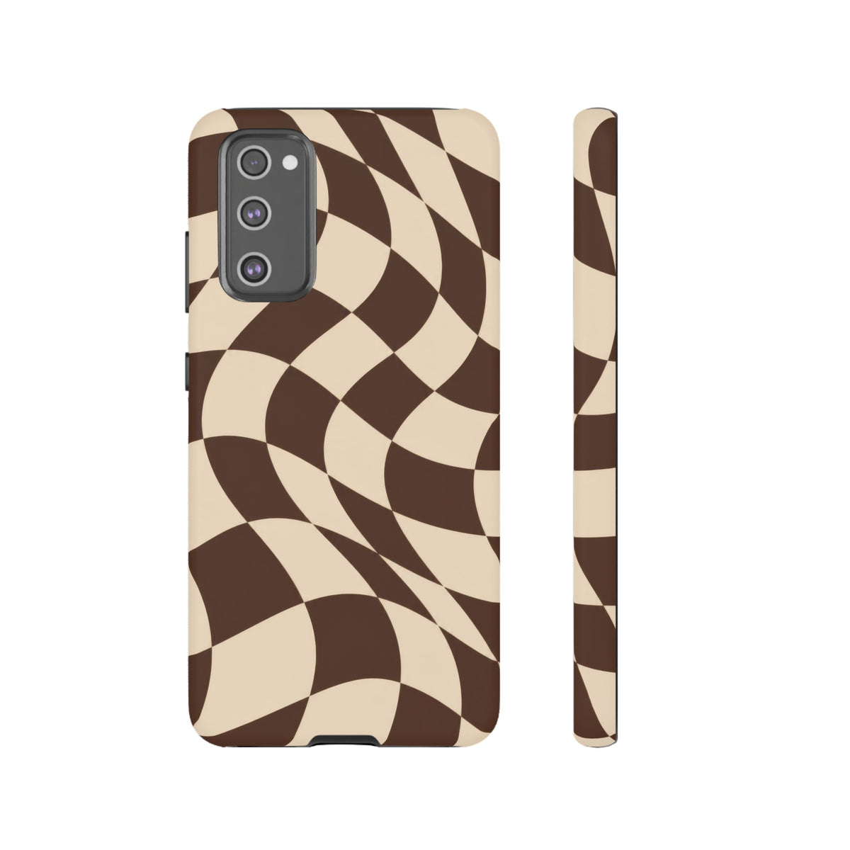 Espresso Wave Samsung Galaxy Tough Case | brown checkerboard