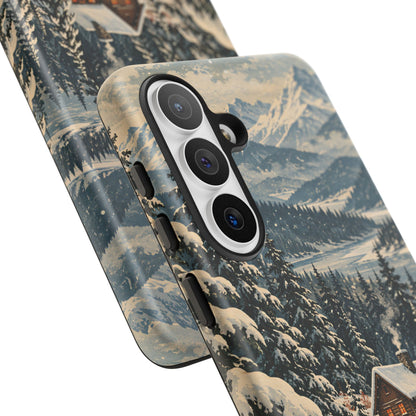 Vintage Winter Cabin Tough Phone Case