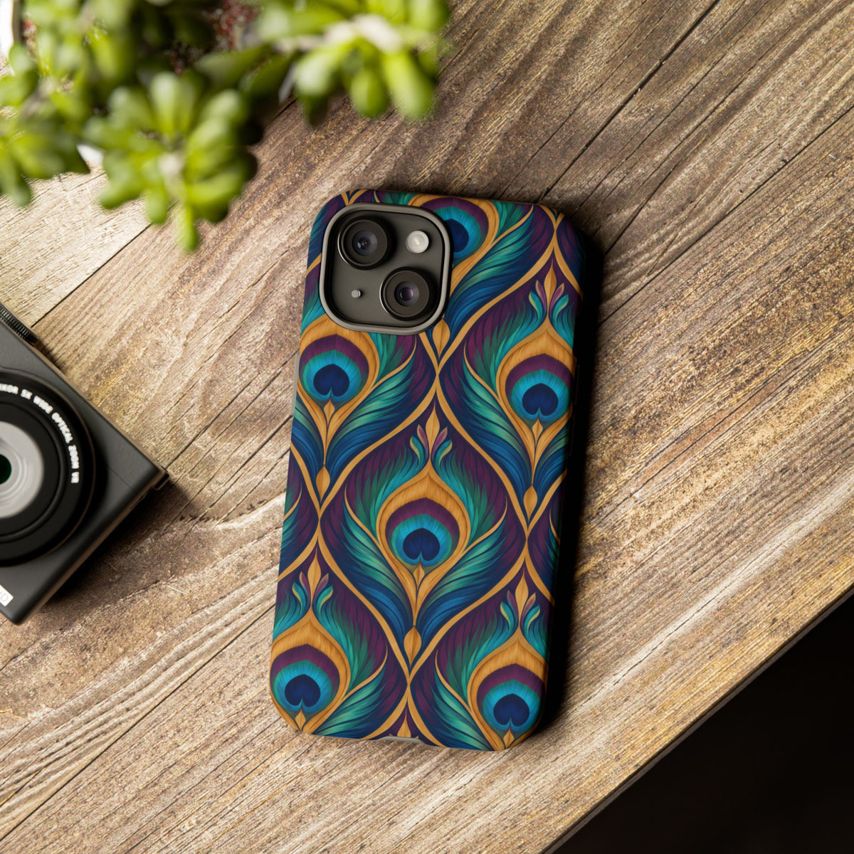 Peacock Nocturne iPhone Tough Case | art deco