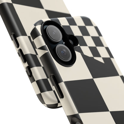 Check Shift iPhone Tough Case | Black & White Checkerboard
