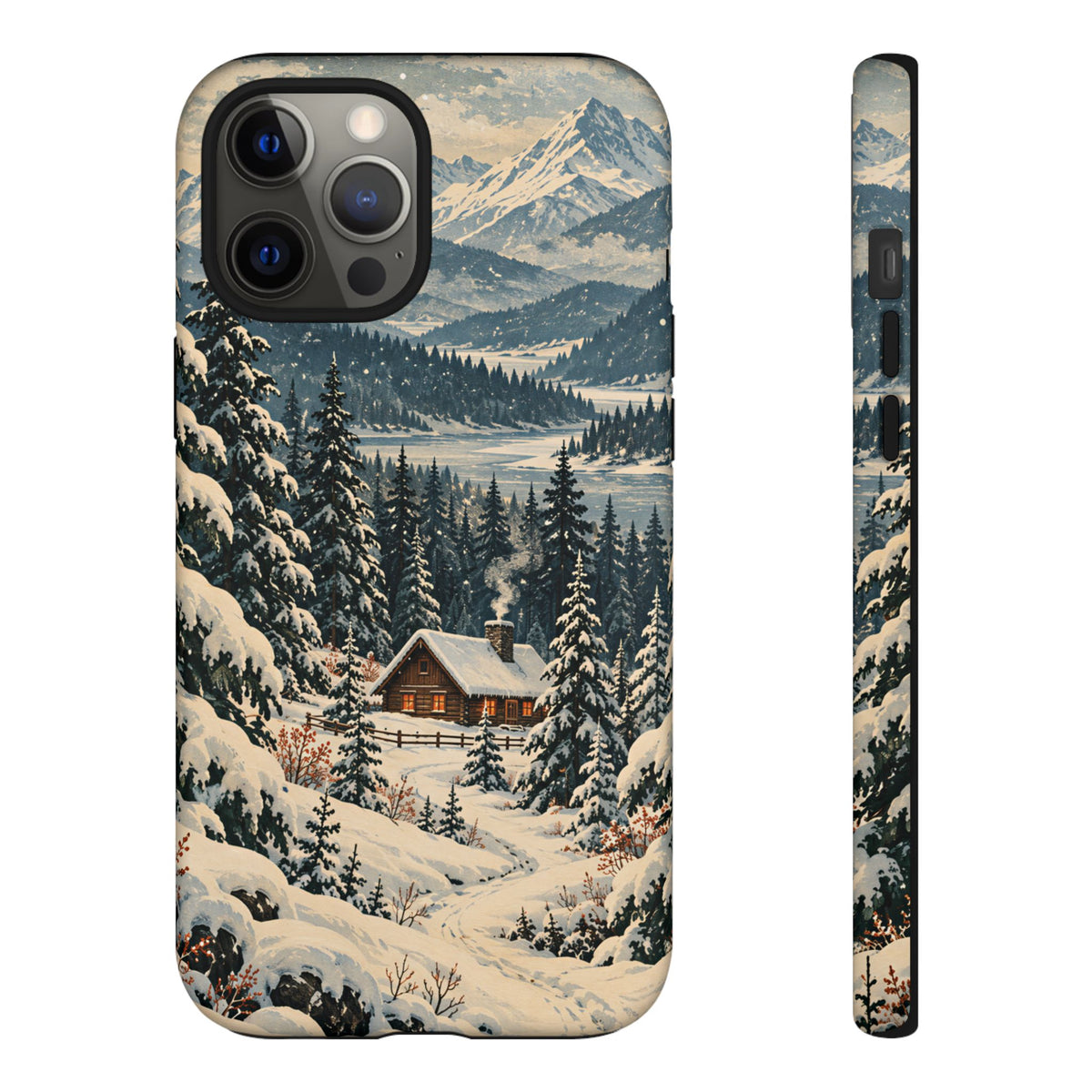 Vintage Winter Cabin Tough Phone Case