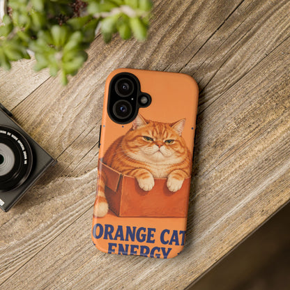 Orange Cat Energy iPhone Tough Case
