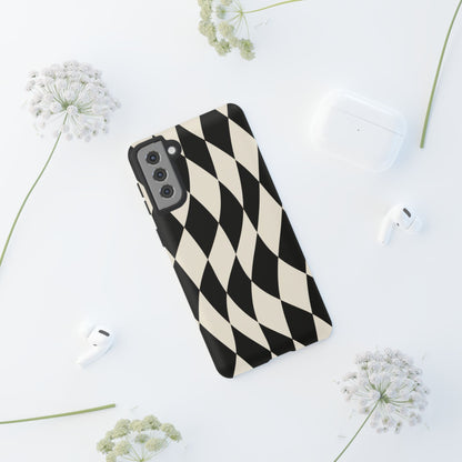 Harlequin Sway Samsung Galaxy Tough Case | Black & White Harlequin