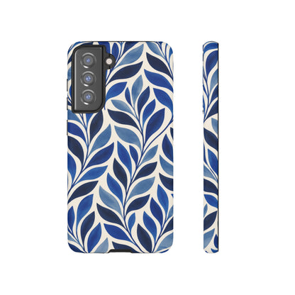 Cobalt Current Samsung Galaxy Tough Case | Cobalt Blue Leaf Pattern