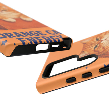 Orange Cat Energy Samsung Galaxy Tough Case