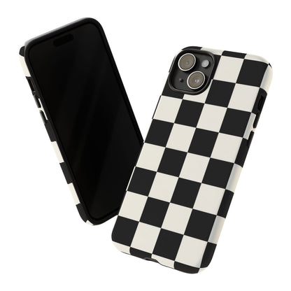 Classic Check iPhone Tough Case | Black & White Checkerboard
