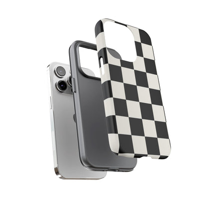 Classic Check iPhone Tough Case | Black & White Checkerboard