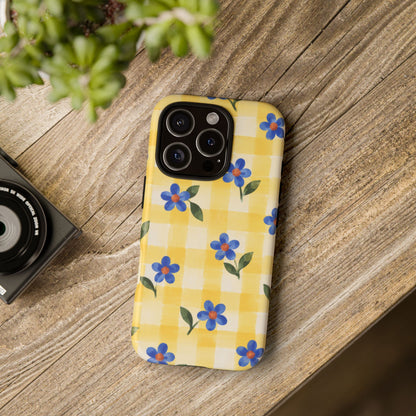 Buttercup Picnic iPhone Tough Case | yellow gingham