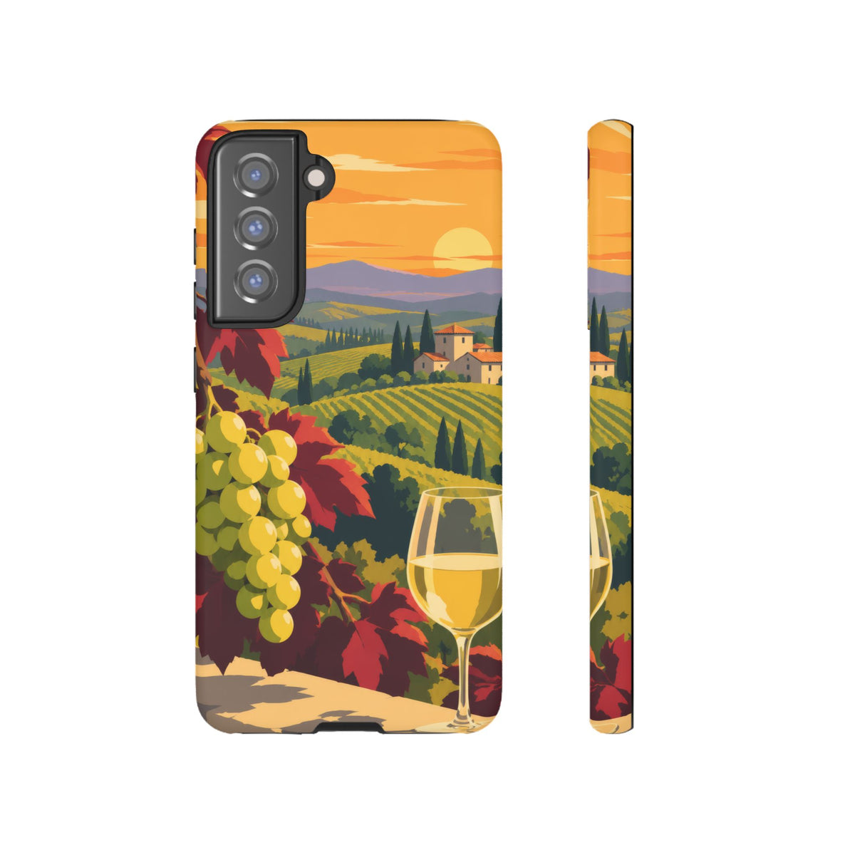 Wine & Grapes — Golden Vintage Samsung Galaxy Tough Case | wine grapes