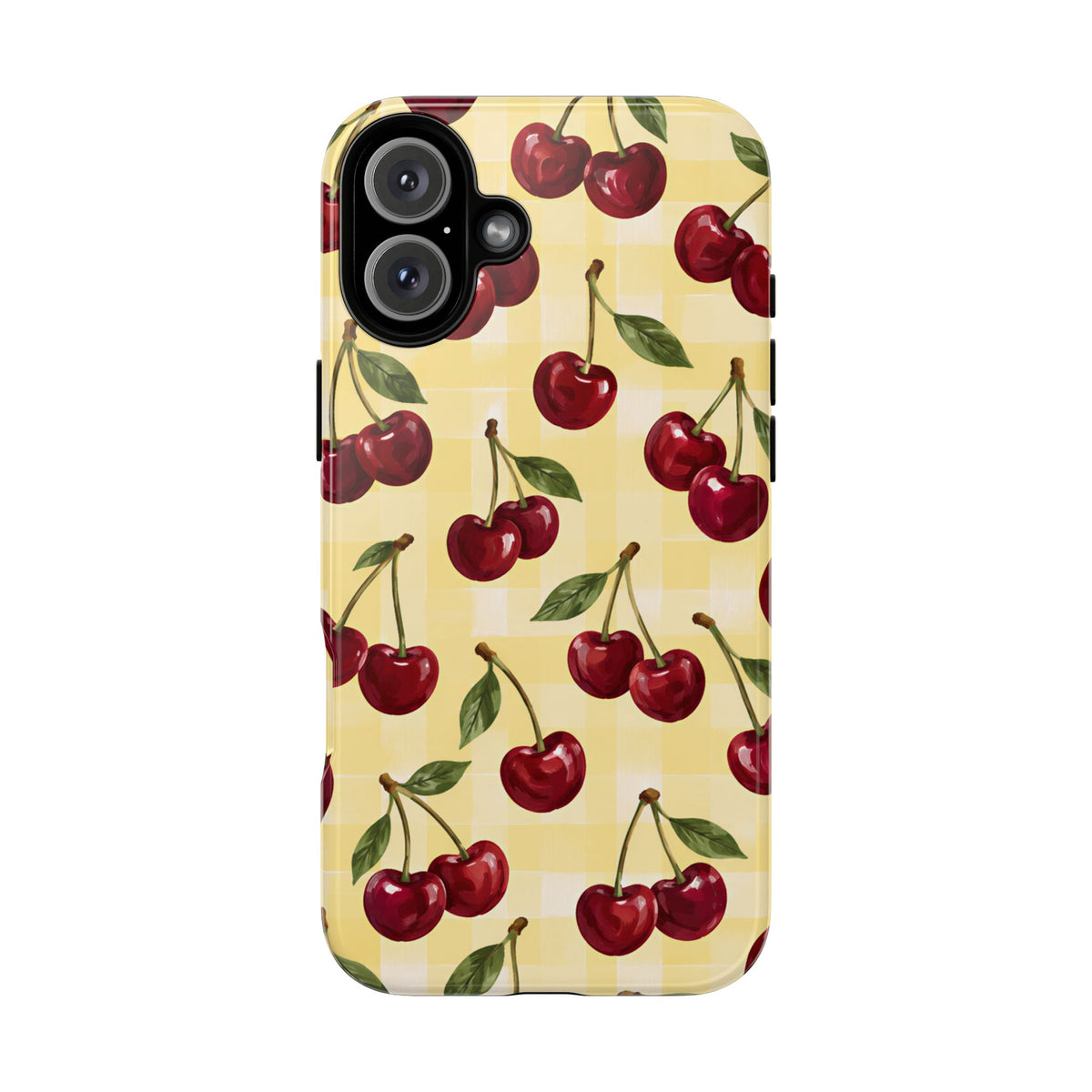 Cherry Gingham iPhone Tough Case | Cherry Picnic