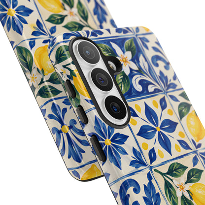 Blue Lemon Tile Samsung Galaxy Tough Case | Azulejo Orchard